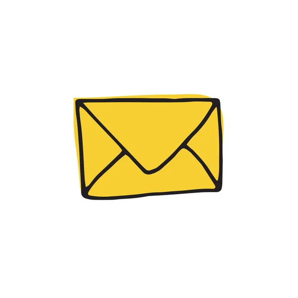 Icono de correo en estilo dibujado a mano — Vector de stock