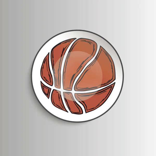 Teller mit Basketball-Ball — Stockvektor