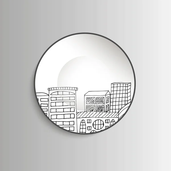 Placa com padrão de cidade — Vetor de Stock