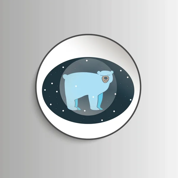 Placa con ilustración de oso polar — Archivo Imágenes Vectoriales