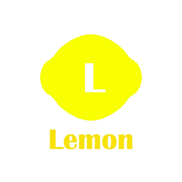 Kinder-Alphabet im flachen Stil. l - Zitrone — Stockvektor