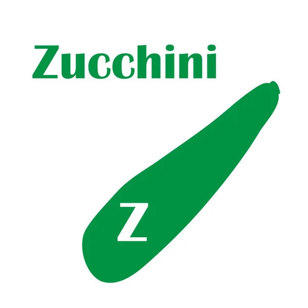 Alfabeto per bambini in stile piatto. Z - Zucchine — Vettoriale Stock