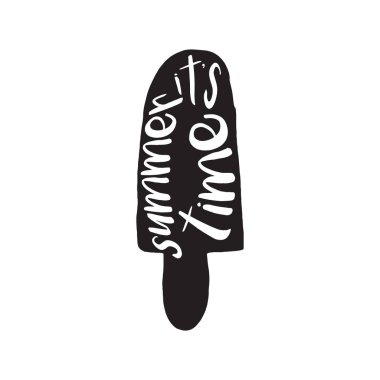 Elinde çizilmiş tarzı tarzı yazı ile dondurma