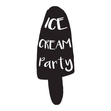 Elinde çizilmiş tarzı tarzı yazı ile dondurma