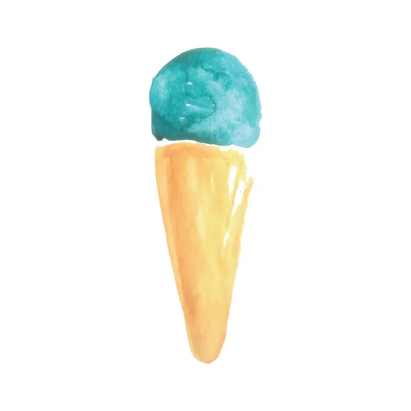 Ícone de sorvete em estilo aquarela —  Vetores de Stock