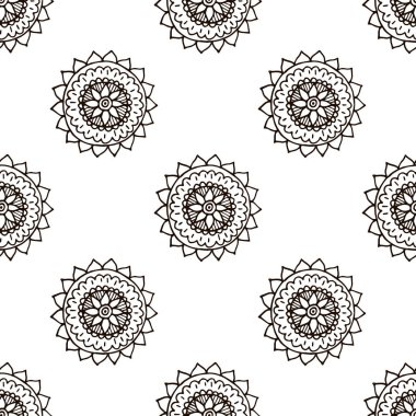 Çiçek mandala seamless modeli el tarzı çizilmiş