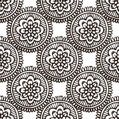 Çiçek mandala seamless modeli el tarzı çizilmiş