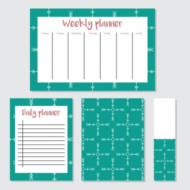 İskandinav tarzında haftalık planlayıcısı