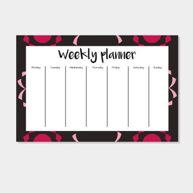 Arapça tarzı haftalık planlayıcısı