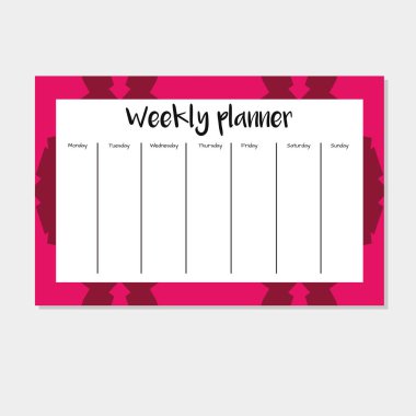 Arapça tarzı haftalık planlayıcısı