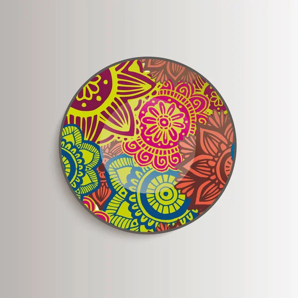 Çiçek mandala plakalı