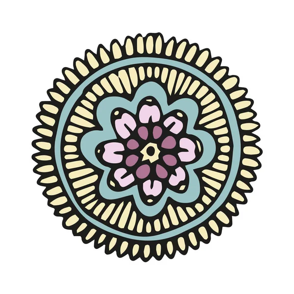 Çiçek mandala el tarzı çizilmiş