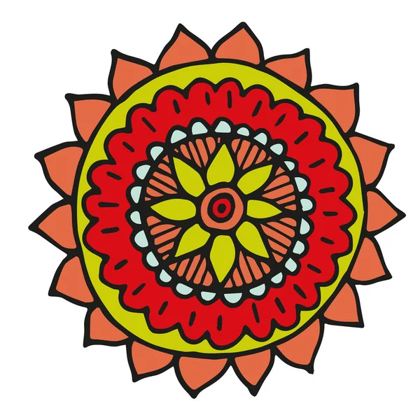 Mandala fiore in stile disegnato a mano — Vettoriale Stock