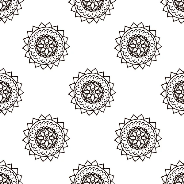 Çiçek mandala seamless modeli el tarzı çizilmiş