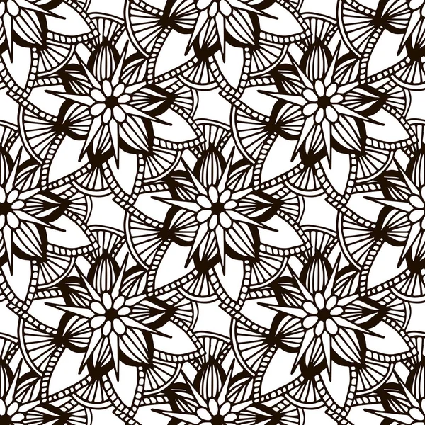 Çiçek mandala seamless modeli el tarzı çizilmiş