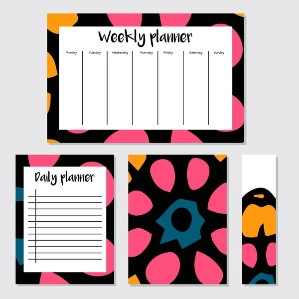 Weekly and daily planners in Indian style — Stock Vector