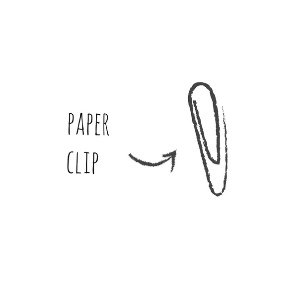 Icône Clip dans le style dessiné à la main — Image vectorielle