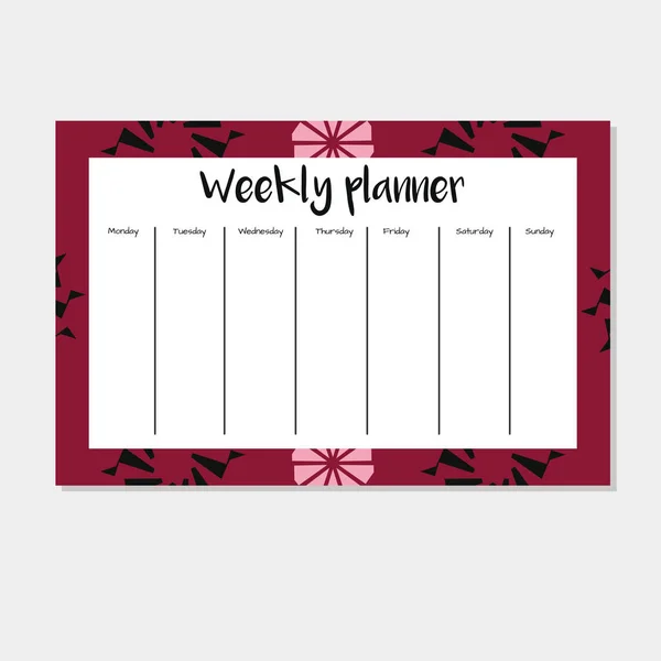 Weekly planner i arabisk stil — Stock vektor