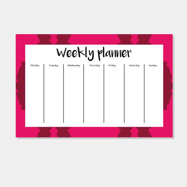 Weekly planner i arabisk stil — Stock vektor