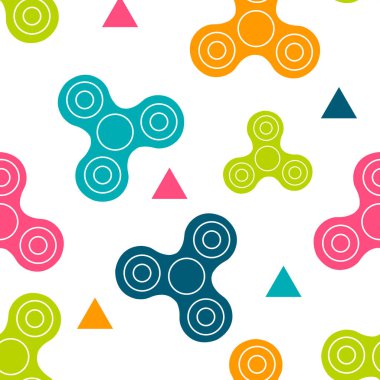 Spinner seamless pattern set in simple style clipart