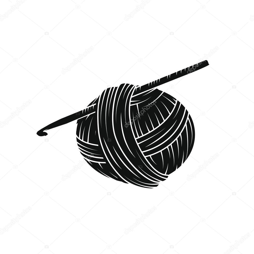 Yarn ball in simple style