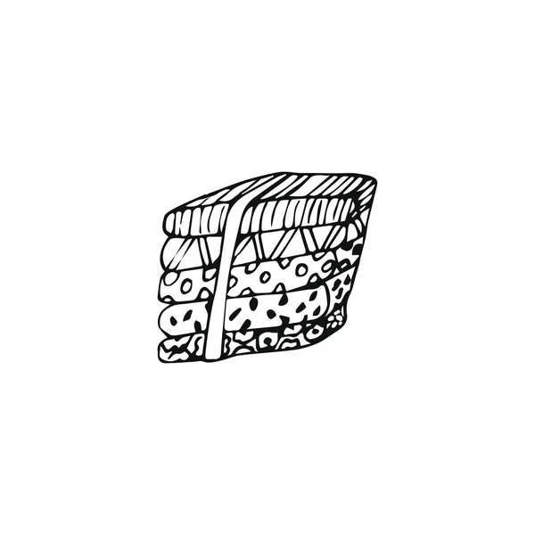 Tissu fabriqué à la main dans le style doodle — Image vectorielle