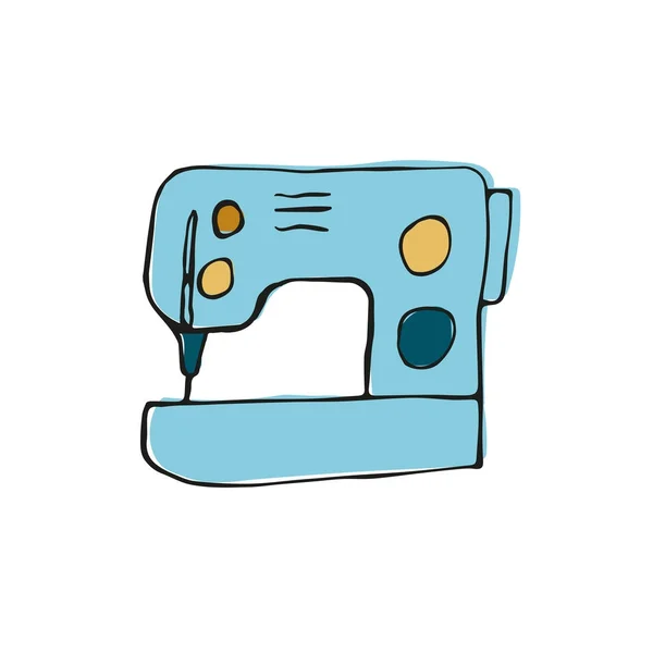 Machine à coudre faite à la main dans le style doodle — Image vectorielle