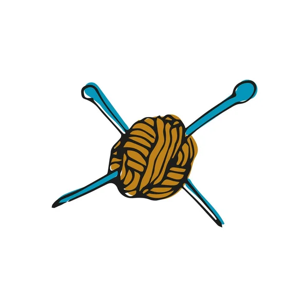 落書きスタイルのハンドメイドの毛糸ボール — ストックベクタ