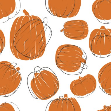 Pumpkins düz tarzı ile Seamless Modeli