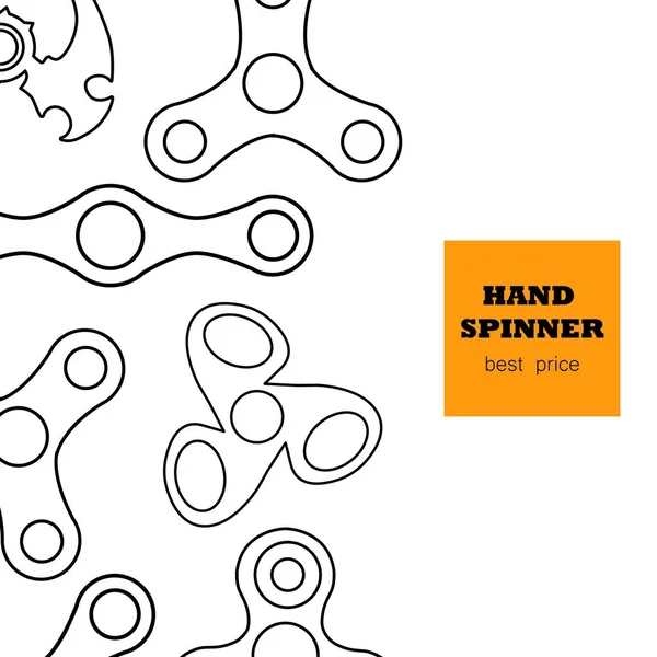Bannière Spinners dans un style simple — Image vectorielle