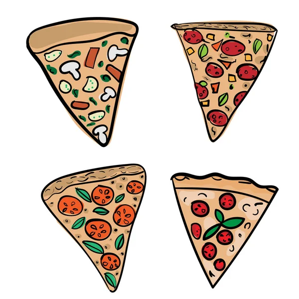 Pizza elinde çizilmiş doodle stilini ayarlama