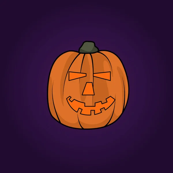Icône de citrouille Halloween dans le style de dessin animé — Image vectorielle