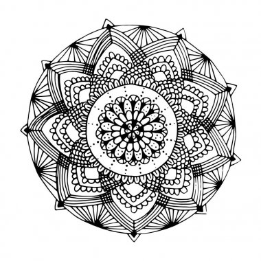 Hint mandala el tarzı çizilmiş