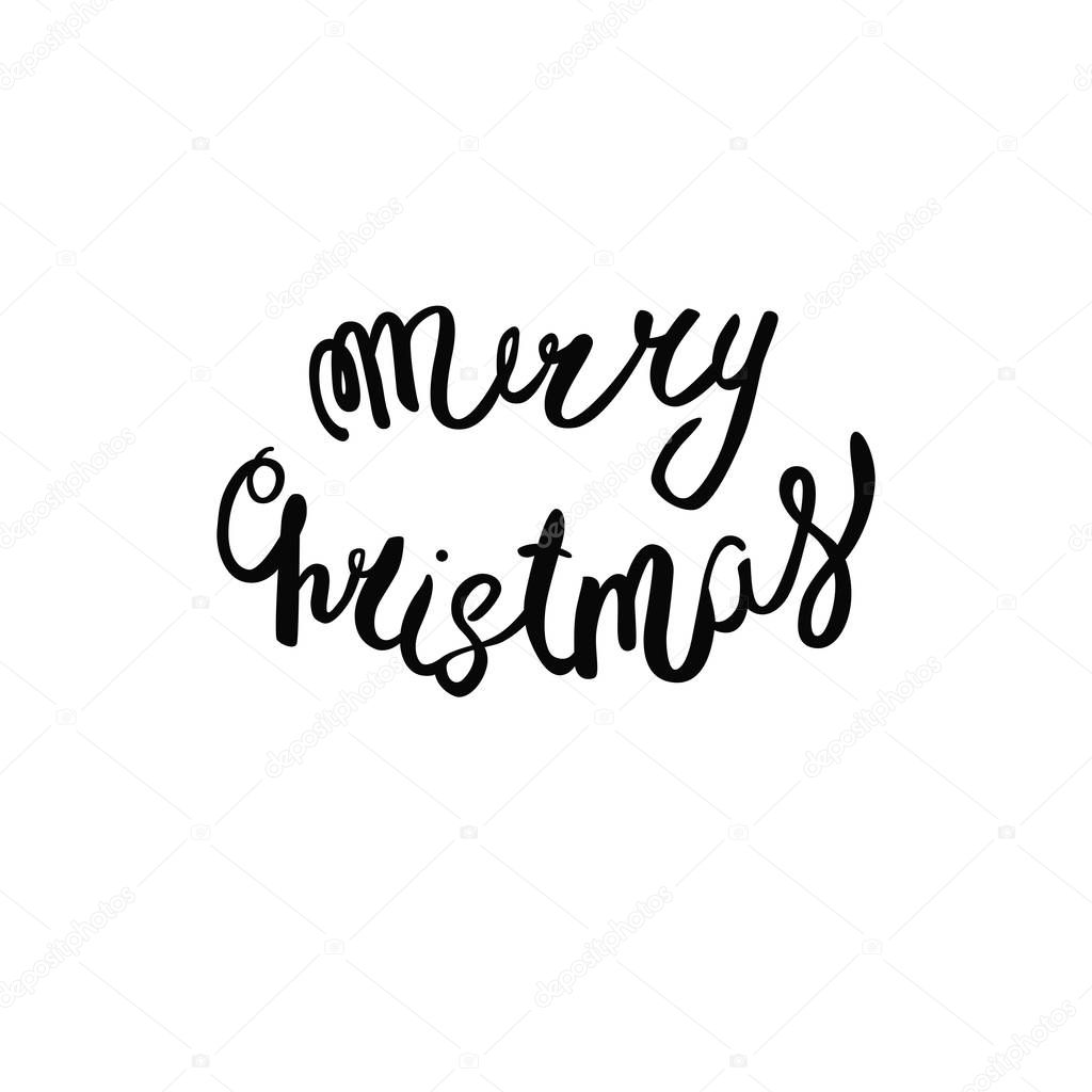 Frohe Weihnachten Schriftzug in der hand gezeichnete Stil — Stockvektor