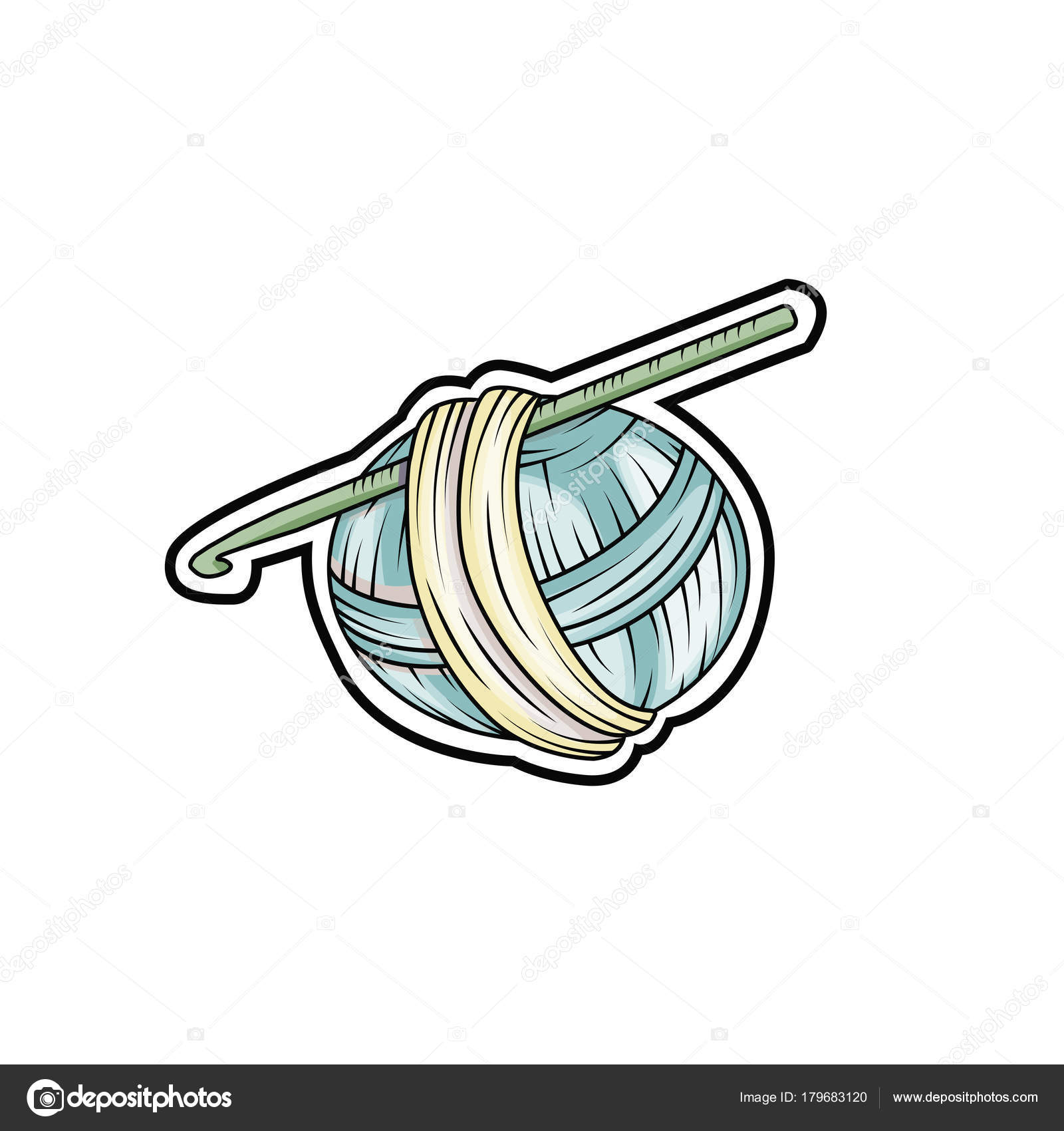 Yarn ball sticker in cartoon style ⬇ Vector Image by © 0112angel
