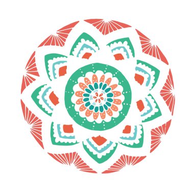 Çiçek mandala el tarzı çizilmiş