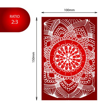 Çiçek mandala düğün davetiyesi