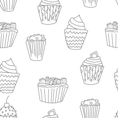 Anahat tarzı cupcake seamless modeli