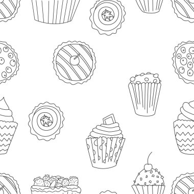 Anahat tarzı cupcake seamless modeli