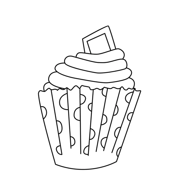 Icône Cupcake dans le style de contour — Image vectorielle