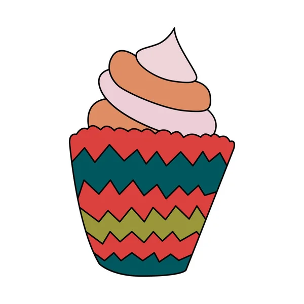Το εικονίδιο cupcake σε στυλ καρτούν — Διανυσματικό Αρχείο