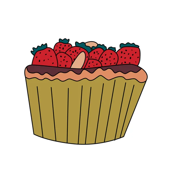 Icône Cupcake dans le style de dessin animé — Image vectorielle