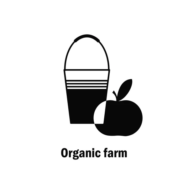 Logo de ferme biologique dans un style simple — Image vectorielle