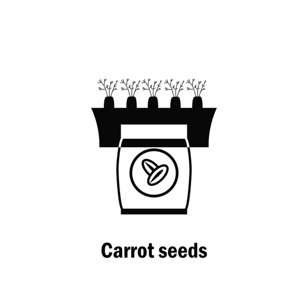 Logo de semillas de zanahoria en estilo simple — Vector de stock