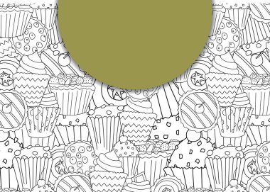 Cupcake seamless modeli karikatür tarzı ile banner