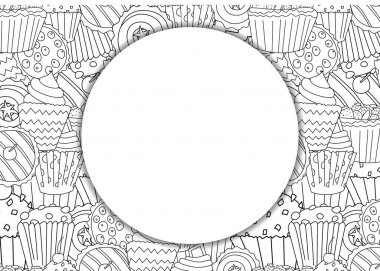 Cupcake seamless modeli karikatür tarzı ile banner