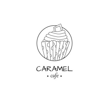 Basit tarzı cupcake Cafe logo