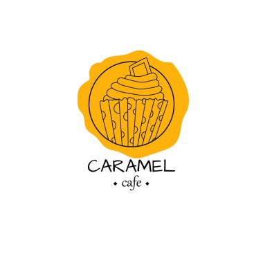 Cupcake Cafe logo el tarzı çizilmiş