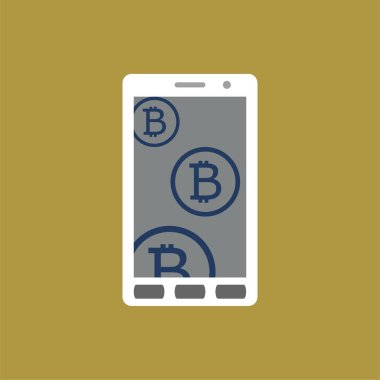Bitcoin kutsal kişilerin resmi içinde düz stil. 