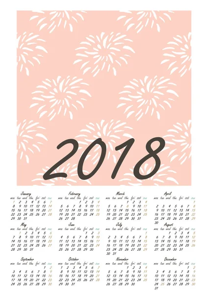 Calendar 2018 in Scandinavian style. — Stock Vector